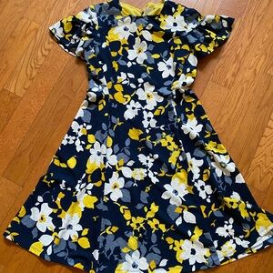 London Times Yellow and White Cold Shoulder Sundress